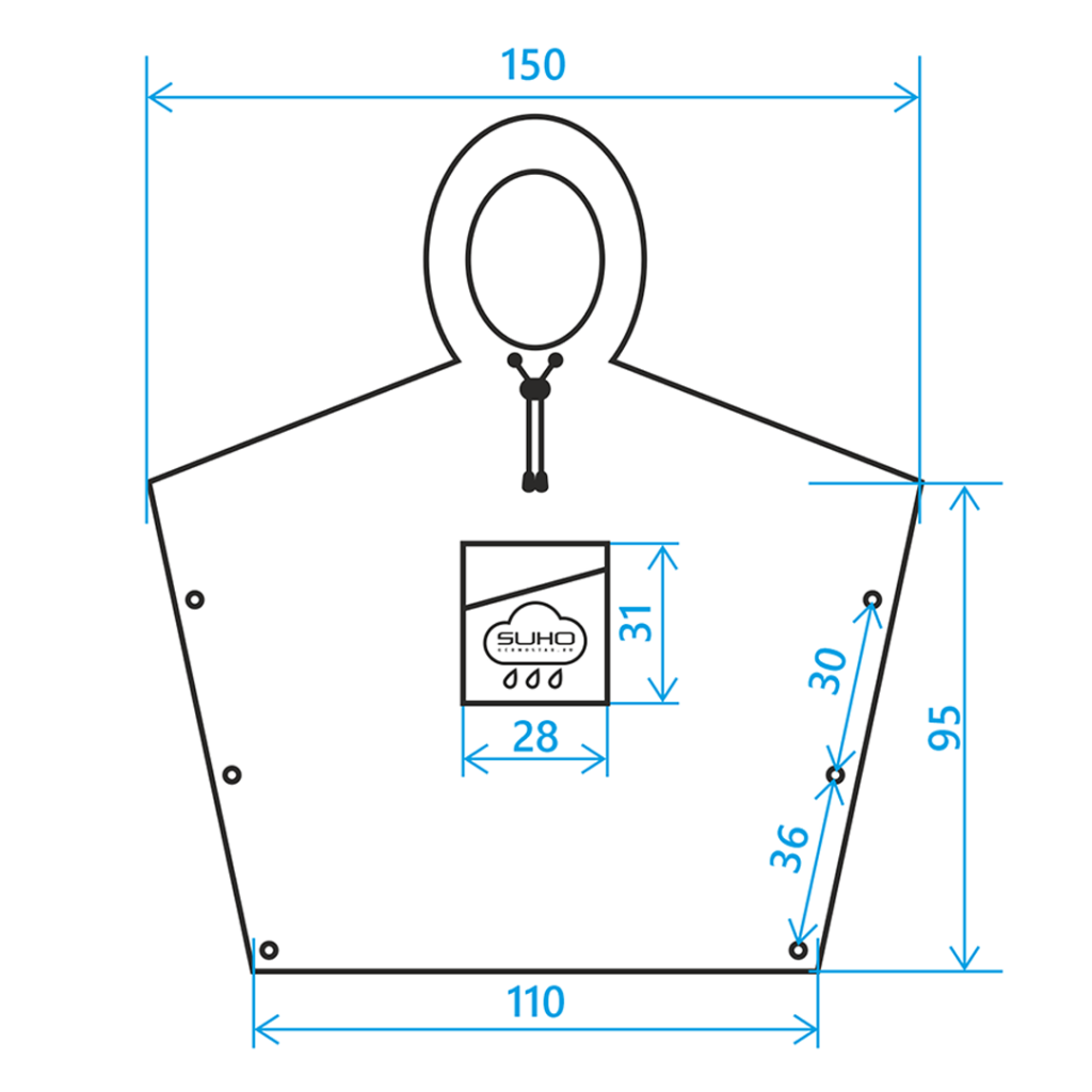 Дождевик-пончо SUHO жёлтый